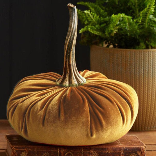 Handmade velvet decorative pumpkin